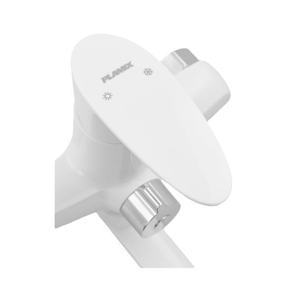Смеситель для ванны Plamix Cezar-006 EURO SET White (со шлангом, лейкой и кронштейном) (PM0666) PM0666 фото