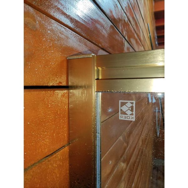 Шторки скляні на ванну розсувні Koer SR BS06-120x150-TR-12 прозоре скло Easy Clean 6мм, матове золото (KR5946) KR5946 фото