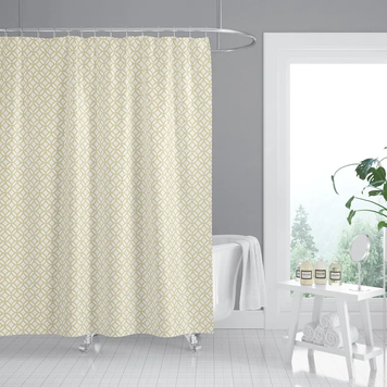 Шторка для ванной Mixxus SCT-001-180x180 из полиэстера со встроенными кольцами (Узор бежевый) (AC0650) AC0650 фото
