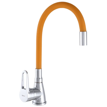 Смеситель для кухни Zerix SOP7 045 с оранжевым гибким изливом (ZX2665) ZX2665 фото