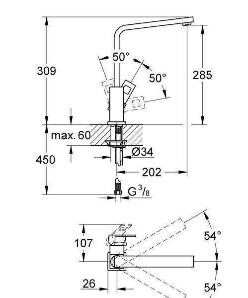 Змішувач для кухні Grohe Eurocube (31255000) 31255000 фото