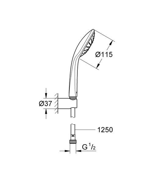 Душевой набор с держателем, 1 режим струи Grohe Euphoria (27354000) 27354000 фото