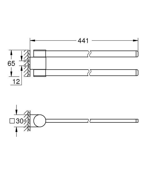 Подвійний тримач для рушників Grohe Selection (41063000) 41063000 фото