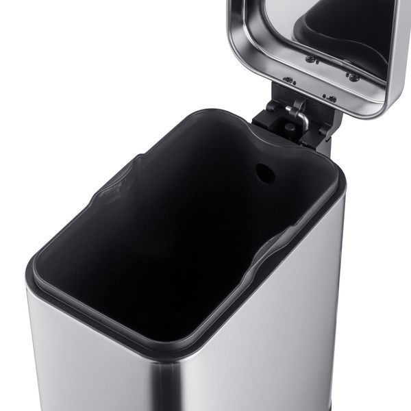 Відро для сміття з плавним закриттям прямокутне Mixxus Premium Quadro-TC0105 SS Color 5л колір нержавійка (MI7062) MI7062 фото