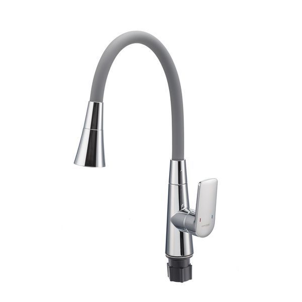 Смеситель для кухни Mixxus Premium Matis 011-T (NUT) Refl.Gray (Цвет хром+силик.излив серый) (MI8267) MI8267 фото