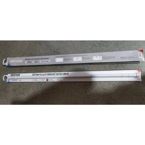 Штанга для шторки телескопическая прямая Mixxus CRA-110x200 110cm-200cm (алюминий) (блистер) (AC0655) AC0655 фото