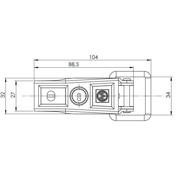 Замок бортовий причепа Winterhoff BVS 60-1 довжина 104 мм (1860037) 1860037 фото