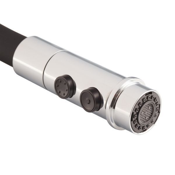 Смеситель для кухни Mixxus Premium PULL 017 REFL.BLACK (Цвет хром+силик.излив черный) (MI8277) MI8277 фото