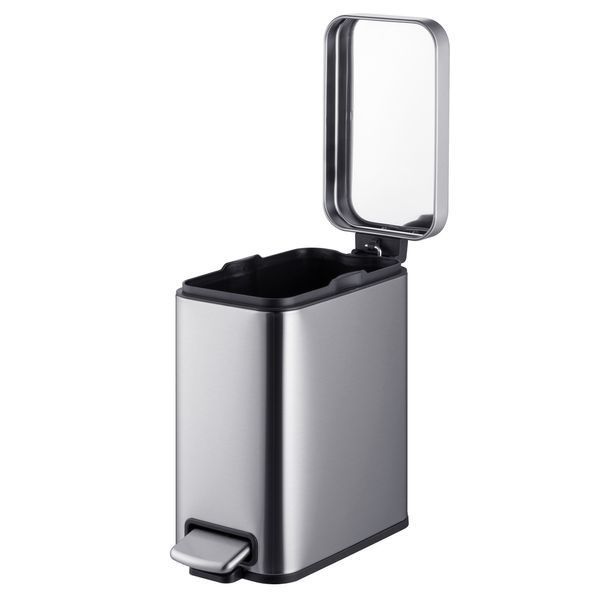 Відро для сміття з плавним закриттям прямокутне Mixxus Premium Quadro-TC0105 SS Color 5л колір нержавійка (MI7062) MI7062 фото