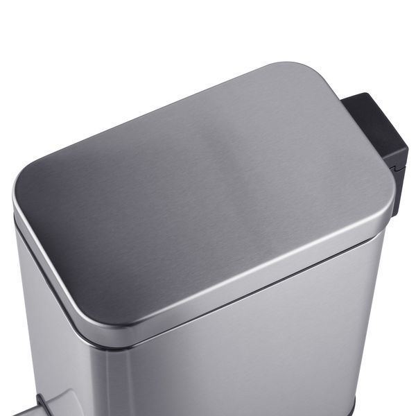 Відро для сміття з плавним закриттям прямокутне Mixxus Premium Quadro-TC0105 SS Color 5л колір нержавійка (MI7062) MI7062 фото