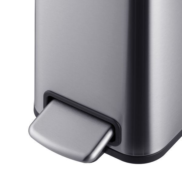 Відро для сміття з плавним закриттям прямокутне Mixxus Premium Quadro-TC0105 SS Color 5л колір нержавійка (MI7062) MI7062 фото