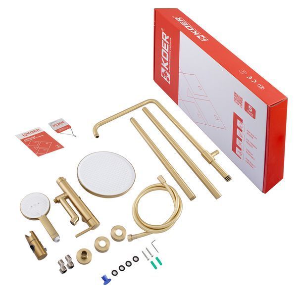 Душевая колонна со смесителем Koer KB-56029-12 3 функции, цвет матовое золото (KR5503) KR5503 фото