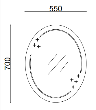 Зеркало настенное Zerix FUSION MOZ03-55x70 овальное с декором (ZX5632) ZX5632 фото
