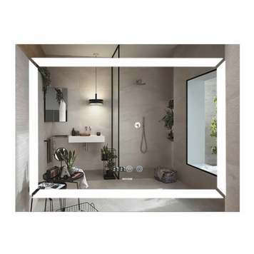 Дзеркало Mixxus LIGHT MR01-80x60 з Led Touch, Anti-fog, димером, регулятором яскравості, годинником (MI5998) MI5998 фото