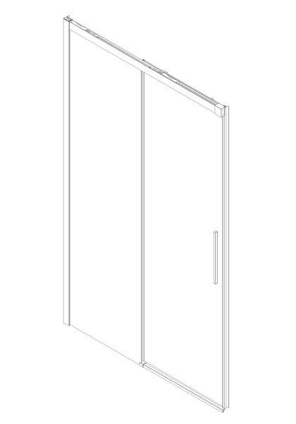Дверь в нишу Koer SR SD05-140x200-TR-01 прозрачное стекло Easy Clean 6мм, хром (KR5406) KR5406 фото