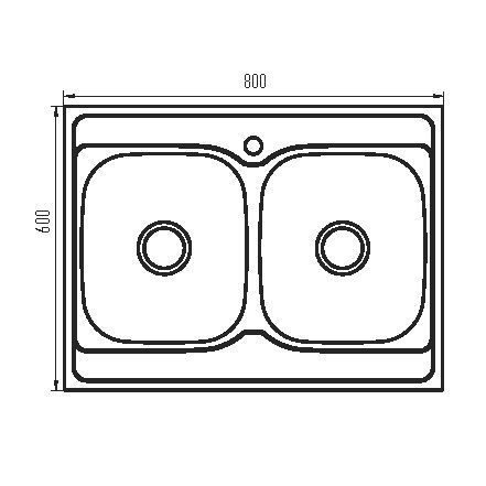 Мойка кухонная Zerix Z8060B-08-180MD Double (micro decor) (ZS0611) ZS0611 фото