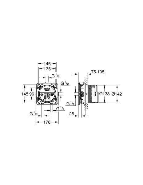 Набор для комплектации ванны и душа Grohe Grohtherm SmartControl из New Tempesta 250 (UA26415SC10) UA26415SC10 фото