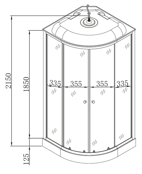 Бокс душевой с гидромассажем Mixxus STRONG SBH02-90x90x215-GR SATIN низкий поддон (MI6891) MI6891 фото