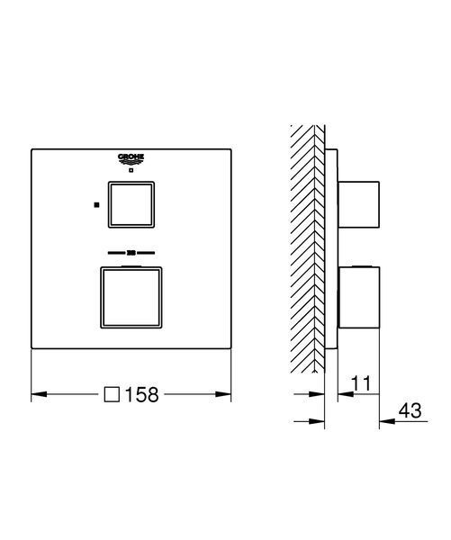 Термостат скрытого монтажа для 1 потребителя Grohe Grohtherm Cube (24153000) 24153000 фото