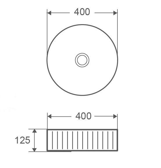 Умивальник накладний керамічний Mixxus Premium Wave-0101 400x400x125mm (MP6491) MP6491 фото