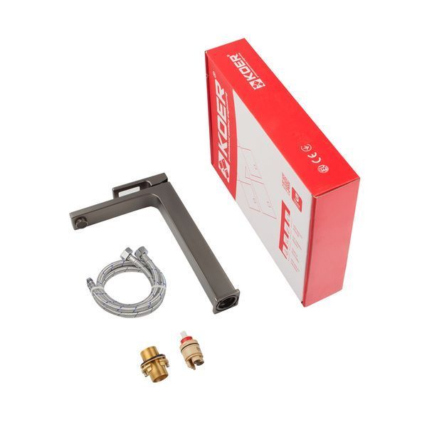 Змішувач для умивальника високий KOER KB-11009-07 (Колір графіт) (KR5978) KR5978 фото