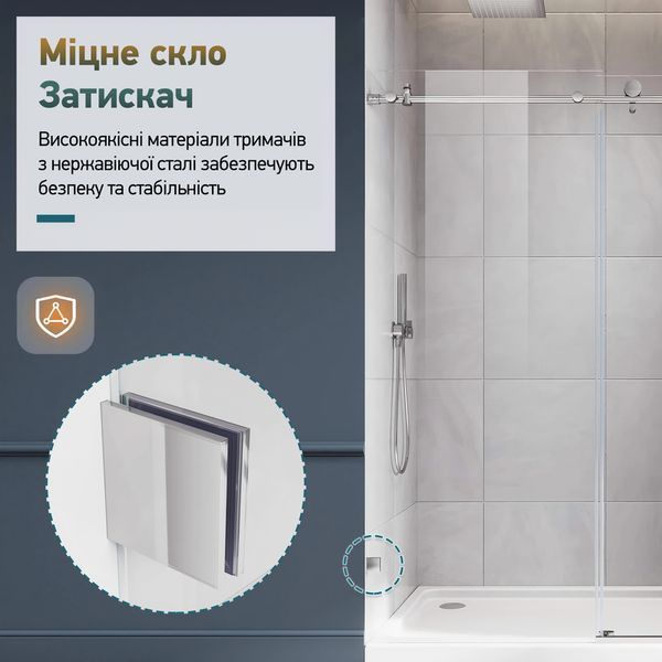 Душевая кабина без поддона Koer SR SC07-120x90x200-TR-01 прозрачное стекло Easy Clean 8мм, хром (KR5370) KR5370 фото