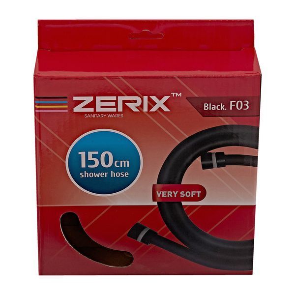 Шланг для душу Zerix Black.F03 150 см силіконовий (колір чорний) (ZX5566) ZX5566 фото