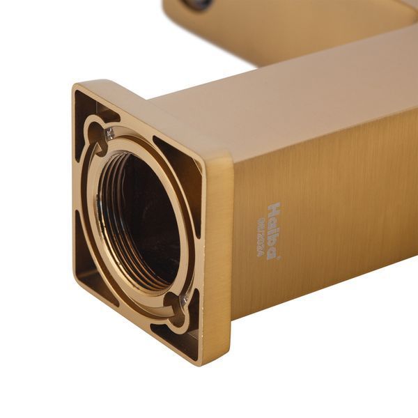 Смеситель для умывальника Haiba KANT 001 BRUSHED GOLD (HB9605) HB9605 фото