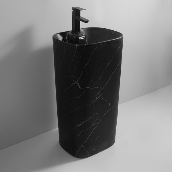 Раковина моноблок MIXXUS PREMIUM DIVERSE-1102 MARBLE 460х380х840mm с отверстием под смеситель и переливом (MP6576) MP6576 фото