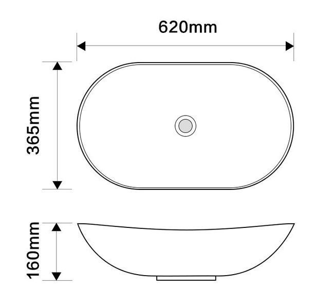 Раковина накладна MIXXUS PREMIUM WAVE-0106 MARBLE 620х360х160mm (MP6560) MP6560 фото
