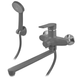 Змішувач для ванни PLAMIX OSCAR-006 EURO SET GRAPHITE (зі шлангом, лійкою та кронштейном) (Колір графіт) (PM6098) PM6098 фото