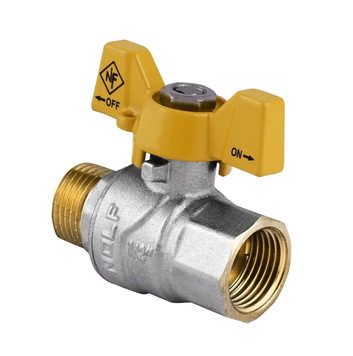 Кран кульовий Nolf NF.722 - 1/2" FM ГШМ YELLOW, ручка "метелик" жовта (NF2951) NF2951 фото