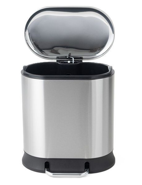 Мусорное ведро с плавным закрытием овальное Mixxus Premium Strong-TC0105 SS Color 5л цвет нержавейка (MI7080) MI7080 фото