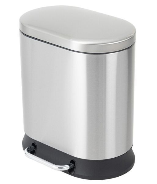Мусорное ведро с плавным закрытием овальное Mixxus Premium Strong-TC0105 SS Color 5л цвет нержавейка (MI7080) MI7080 фото