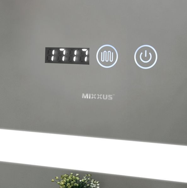 Зеркало Mixxus LIGHT MR01-90x70 с Led Touch, Anti-fog, димером, регулятором яркости, часами (MI5999) MI5999 фото