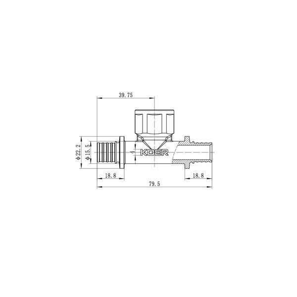 Тройник переходный с ВР Koer KA.T16-06F-16 - 16(2.2mm) x 1/2"F x 16(2.2mm) (KR4894) KR4894 фото