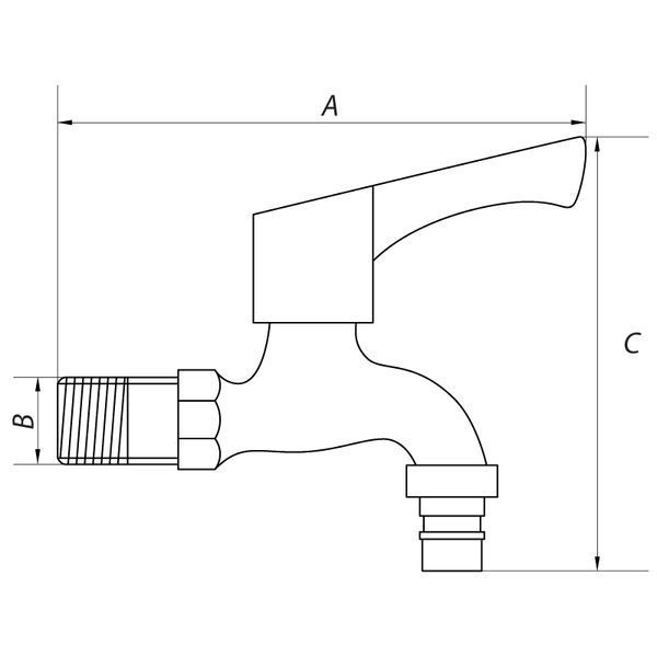 Кран для холодної води 1/2" Mixxus BIB-03 (нерж. сталь) (SS0052) SS0052 фото