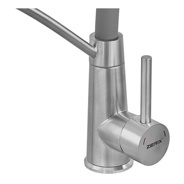 Смеситель для кухни с силиконовым изливом Zerix FUL-017 Refl.Gray из нерж. стали SUS304 (изл.серый) (ZX5993) ZX5993 фото