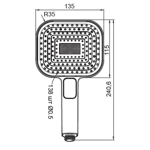 Лейка для душа Koer KP-0404-01 (3 функции) (KR4999) KR4999 фото