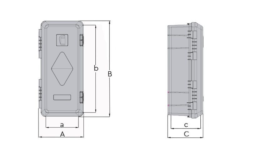 Ящик для вогнегасника Daken Strike 310x675x250 мм 6/9 кг (1004169010) 1004169010 фото