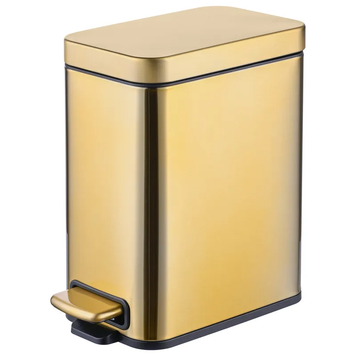 Мусорное ведро с плавным закрытием прямоугольное Mixxus Premium Quadro-TC0105 Brushed Gold 5 л (цвет матовое золото) (MI8394) MI8394 фото