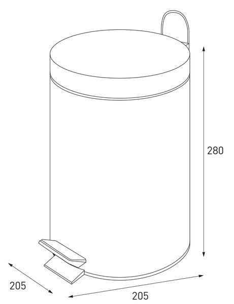 Мусорное ведро круглое Zerix Solo-TC0105 SS Color 5 л цвет нержавейка (ZX5897) ZX5897 фото