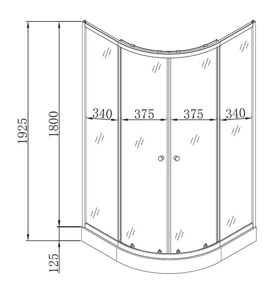 Душевая кабина с низким поддоном Mixxus PLAIN SCT02-90x90x195-TR GRAPHITE прозрачное стекло 4мм (MI6901) MI6901 фото
