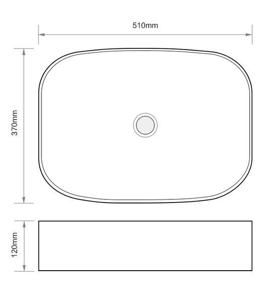 Раковина накладная Mixxus Premium BEVEL-0103 BLACK 510х370х120mm (MP6520) MP6520 фото