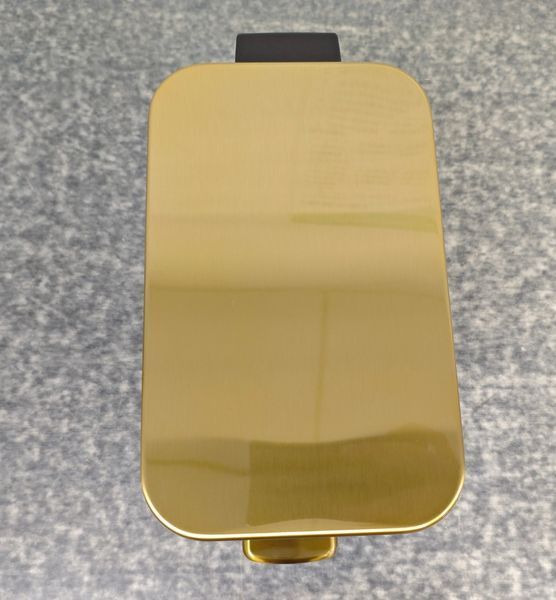 Відро для сміття з плавним закриттям прямокутне Mixxus Premium Quadro-TC0105 Brushed Gold 5 л (колір матове золото) (MI8394) MI8394 фото