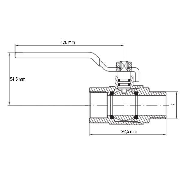 Кран шаровый Koer KG.205 - 1" FM ГШР (газ) (KR4967) KR4967 фото