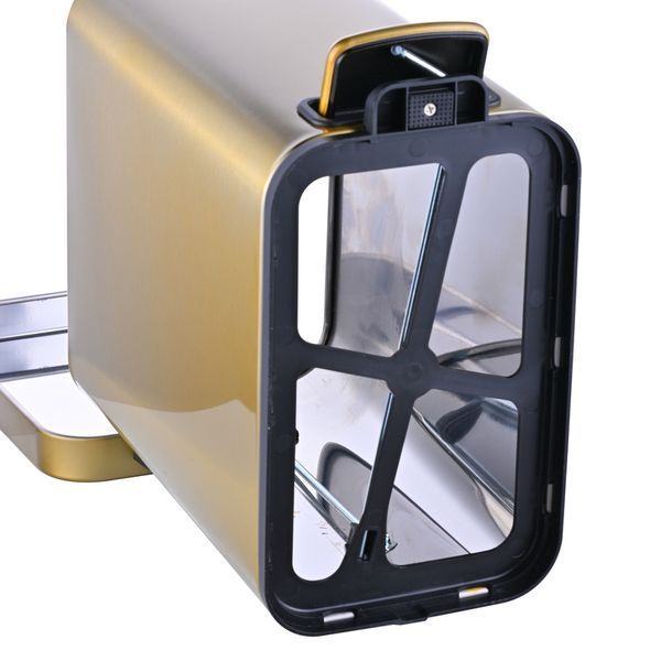 Відро для сміття з плавним закриттям прямокутне Mixxus Premium Quadro-TC0105 Brushed Gold 5 л (колір матове золото) (MI8394) MI8394 фото