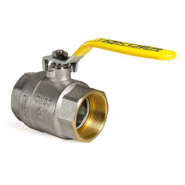 Кран шаровой KOER KR.214.G - 2" FF ГГВ YELLOW, ручка "рычаг" желтая (KR0137) KR0137 фото