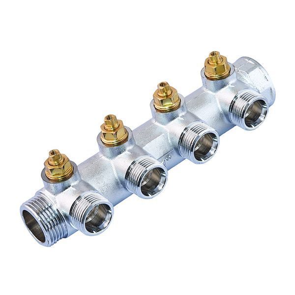Коллектор вентильный с адаптером Koer KR.1127-4 - 1"x4 - 3/4 Ways (евроконус-плоскость) (KR4948) KR4948 фото