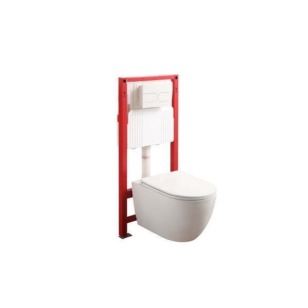 Комплект: Mixxus Premium Ellipse-SET-2101 (в 2 ящ) Унитаз система смыва Tornado 3.0+ Инсталляция Koer KT-0404 + панель KT-0604-03 White (MP6667) MP6667 фото
